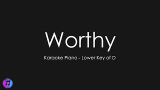 Worthy | Elevation Worship | Piano Karaoke [Lower Key of D]