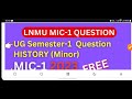 lnmu ug 1st semester mic history minor question paper download for session 2024 28 ba final exam