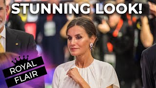 Queen Letizia Shows Off Stunning Backless Look! | ROYAL FLAIR