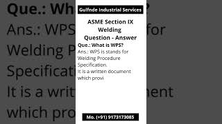 What is WPS? Welder Procedure Specification #welding #cswip