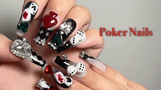 Poker Checkered Press On Nails | Using Born Pretty & Venalisa | Lofi