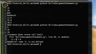 Skills Python - Assignment Statement