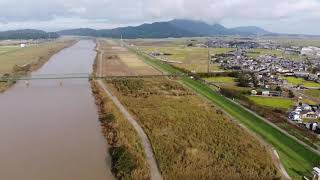 台風19号 1週間後 河川の様子 大河津分水 鉄橋付近