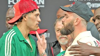 DAVID BENAVIDEZ & CALEB PLANT SEPARATED IN FIRST FACE OFF! BOTH SHARE HATEFUL STARES!