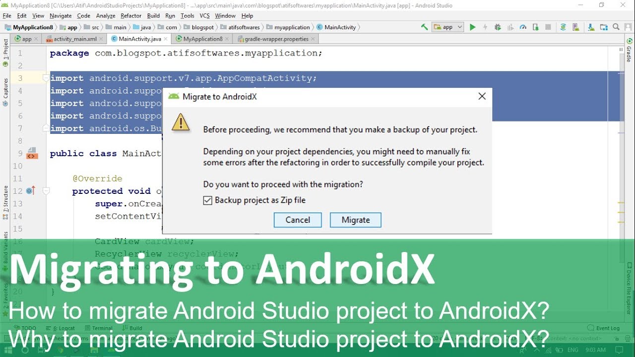 How To Migrate Android Studio Project To AndroidX - YouTube