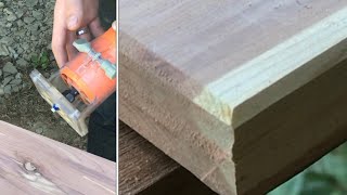 CHAMFERING a table top with a trim router (harbor freight)