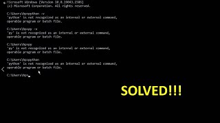 python is not recognized as internal or external command | Python command line issue solved