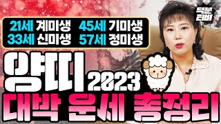 2023년 [양띠 '총'운세]🌞03년생,91년생,79년생,67년생,55년생 양띠 분들중에서도 최고의 나이는 과연?!ㅣ노력의 대가와 결과물이 무조건 따라온다🎊