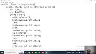 java type casting in Urdu\Hindi
