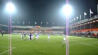 FC Zwolle supporters in uitvak bij FC Volendam