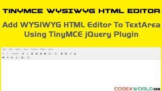 Add WYSIWYG HTML Editor to Textarea on Your Website