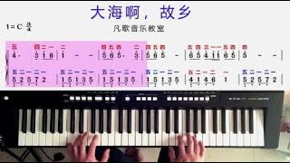 中老年学音乐：《大海啊故乡》电子琴独奏