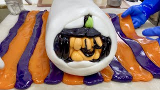 【作業風景】ハロウィン飴の製造🎃（オレンジ味）／How to make Japanese handmade candy/Halloween candy〈Jack O Lantern〉/Orange