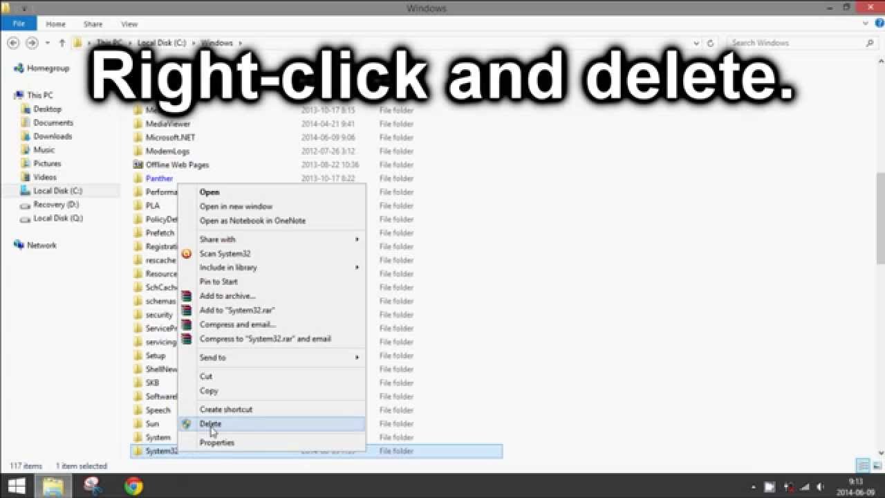 How To Delete System32 - YouTube
