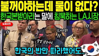 [해외감동사연]미국 산불꺼야하는데 물이 없다? 한국본받아라는 말에 침묵하는 LA시장