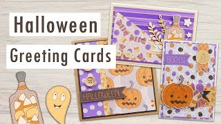 Halloween Greeting Cards Tutorial: Card Making Session and Playing with Printables