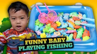 Funny Baby Playing Fishing