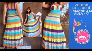 COLORFUL CROCHET DRESS SIZE M PART-4/7