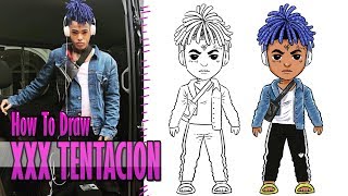 how to draw and coloring xxxtentacion easy step by step