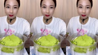 QIAN / ASMR ICE EATING WITH MATCHA / ASMR MUKBANG ICE EATING SOUNDS FROM THE FROZEN WATER