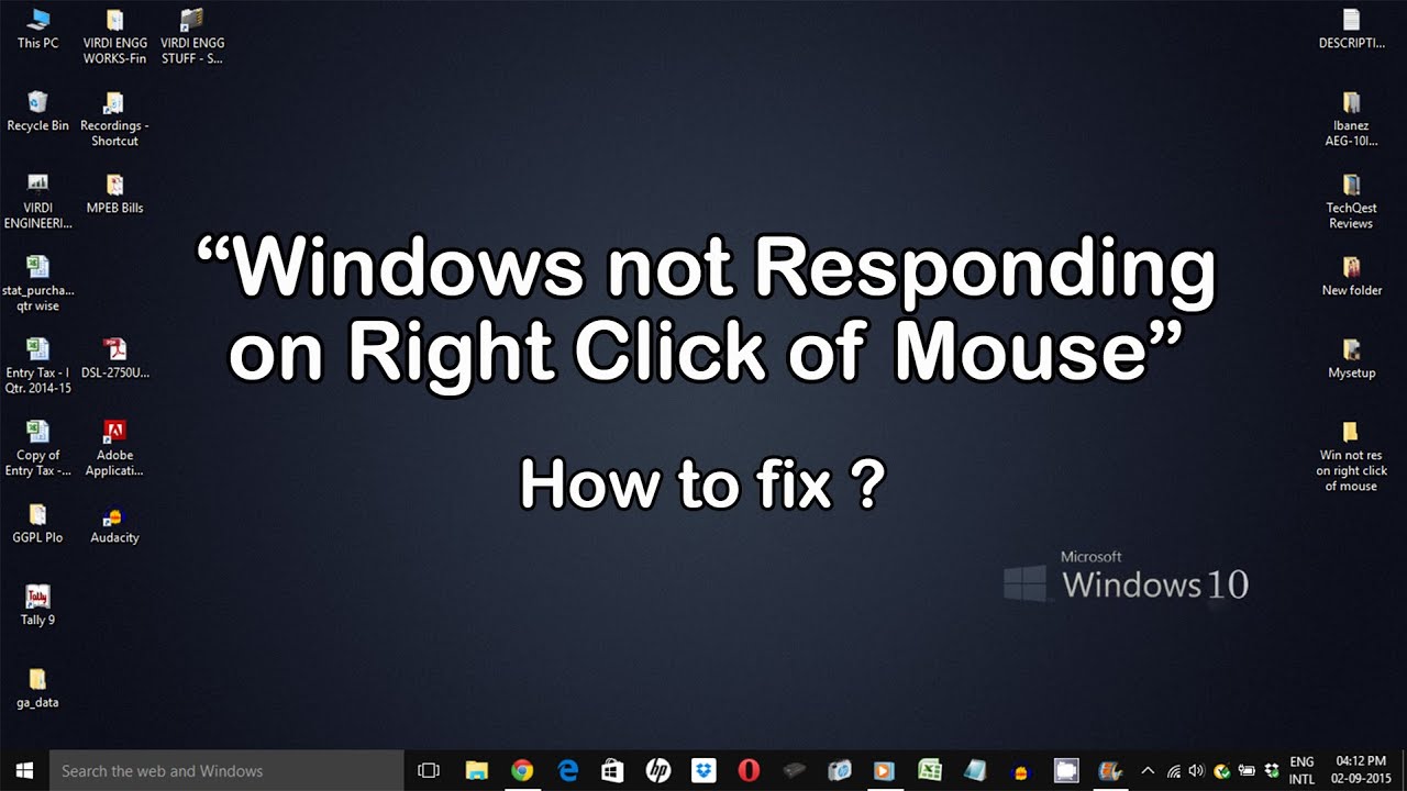 Windows Not Responding On Right Click Of Mouse - How To Fix(Windows 10 ...