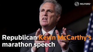 Republican McCarthy's marathon effort to obstruct Biden bill