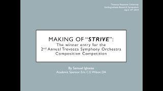 Making of Strive: the winner entry for the 2nd Trevecca Symphony Orchestra Composition Competition