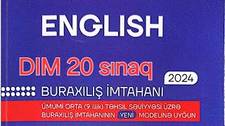 DIM 20 sinaq 9cu sinif, sinaq 1 Izahı, ingilis dili