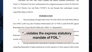 New York Times accuses Erie County Sheriff's Office of illegally withholding public records