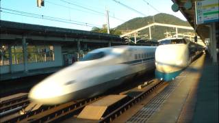 N700系のぞみ 三原駅通過×9本 Shinkansen N700 Nozomi･9 pass Mihara station