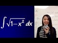 integral of sqrt(1-x^2), trig substitution, calculus 2 tutorial