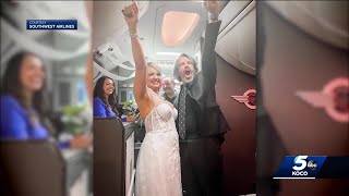 Oklahoma City couple gets married on airplane