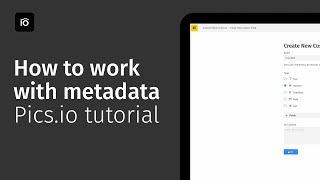 How to work with metadata | Pics.io tutorial