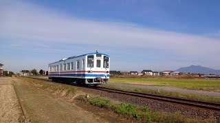 関東鉄道常総線　心の旅路　キハ2201号下館行　危険な踏切通過　2014/11/16