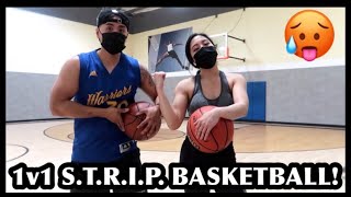 1v1 S.T.R.I.P BASKETBALL VS GIRLFRIEND! *It Got Crazy*