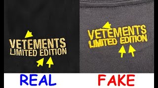 Vetements T shirt real vs fake. How to spot fake Vetements shirt