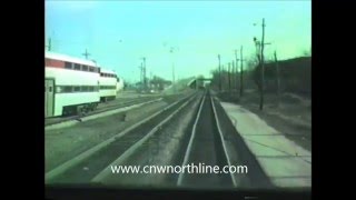 C\u0026NW North Line Train Passing Through Waukegan, IL - 3/27/1988