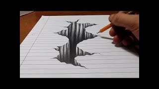 Drawing Incredible Hole Illusion - 3D Trick Art on Paper - 3D Trick Art
