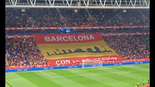 Estremecedor himno de España que canta Cataluña a la Selección Española 18 años después en Cornellá