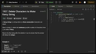 Delete Characters to Make Fancy String - Leetcode (Python)