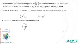 Homogeneización de fracciones, parte 1  1.4 U10 5°