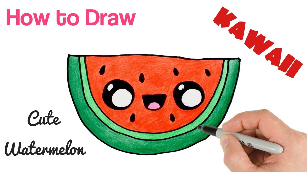 Watermelon Drawing Easy Cute At Laura Timbery Blog