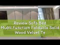 Review Sofa Bed Multi-function Foldable Solid Wood Velvet Tech Cloth Sofa With Storage Box Nordic B