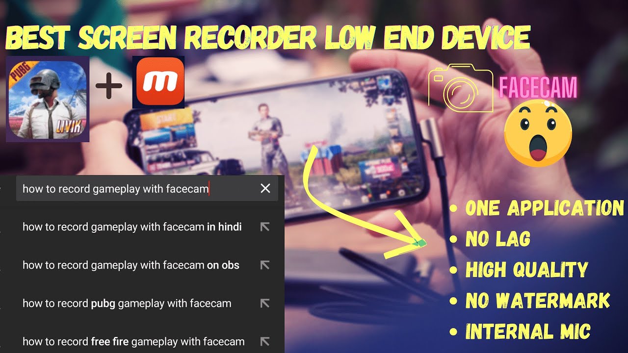 How To Record Gameplay Without Lag For Low End Device Facecam|Gameplay ...