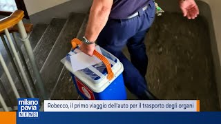 Robecco, il primo viaggio dell'auto della polizia locale per il trasporto di organi