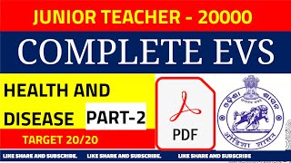 Evs class junior teacher II HEALTH AND DISEASE II part 2 II Junior teacher evs class