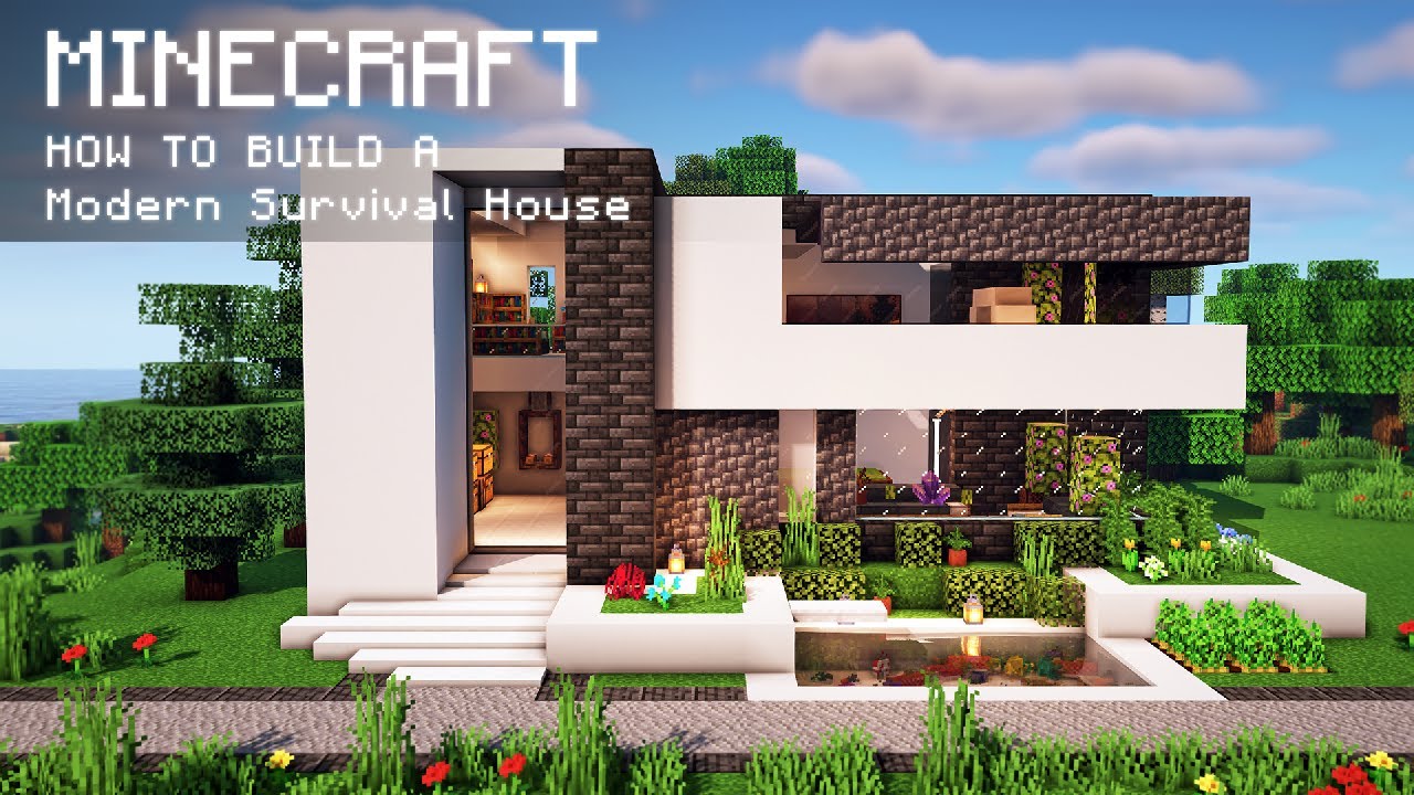 Minecraft How To Build A Modern Survival House Youtube