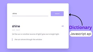 Dictionary تطبيق علي HTML, CSS, JS | Javascript API