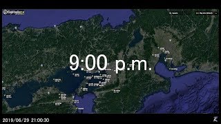 【参考】2019.06.29 臨時延長｜トランプ米大統領伊丹を出発｜flightradar24より