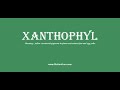 xanthophyl: How to pronounce xanthophyl with Phonetic and Examples